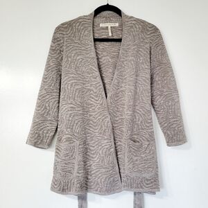 Rebecca Moses Kimono Style Animal Print Metallic Cardigan Size M